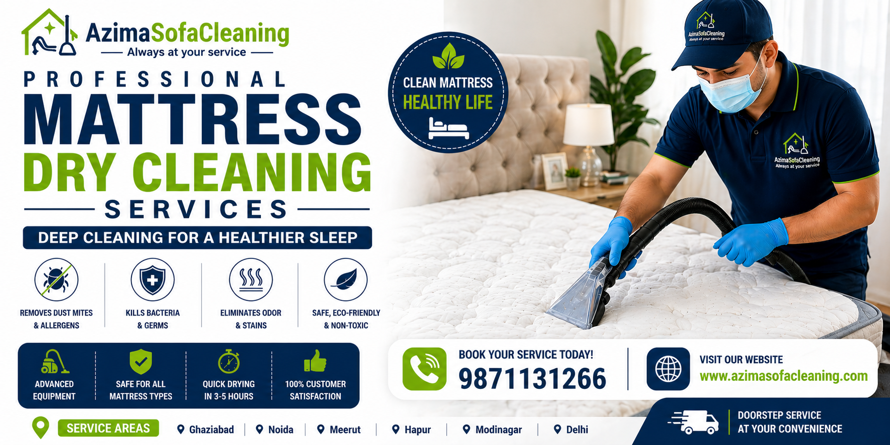 Best Mattress dry cleaning Price in Hapur. hygienic and fresh bedding