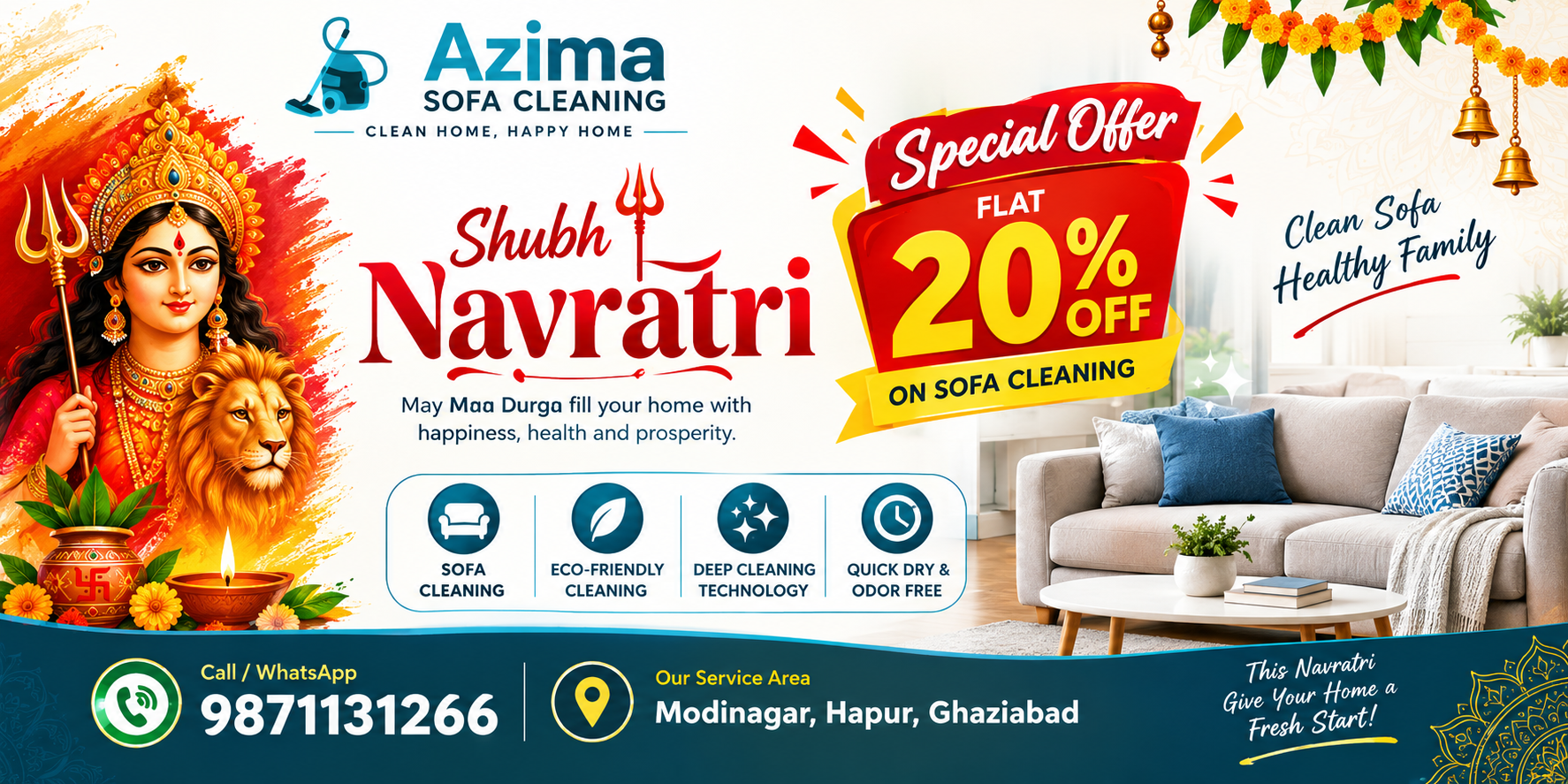 Azima Sofa Navratri Banner