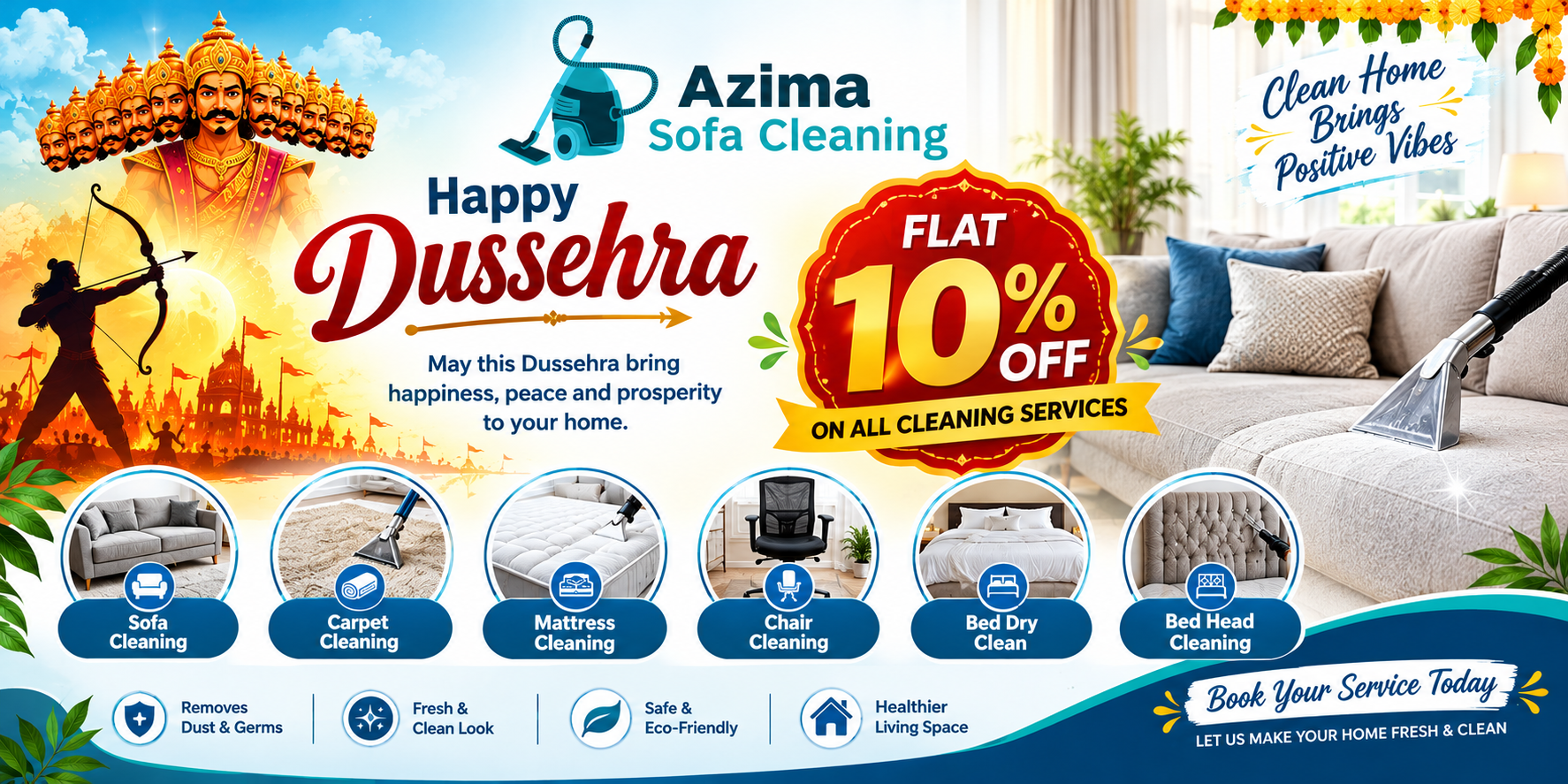 Festive Dussehra Sofa Cleaning Promotion
